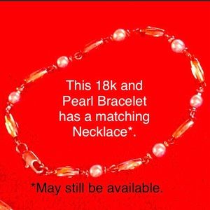 18k Gold & Pearl Beaded Chain Bracelet